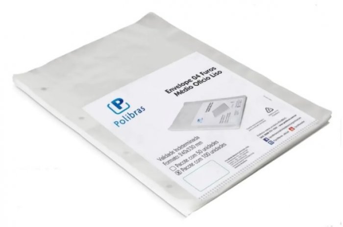 Plastico Medio 010 *4 Furos* C/100 *185117 Polibras* 24X33 Of