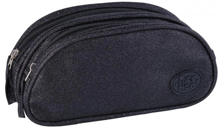 Penal Duplo Glitter Preto Packn'Go  25422PT  Estojo