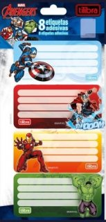 Etiqueta Escolar Avengers Pct/8 100X208Mm Tilibra