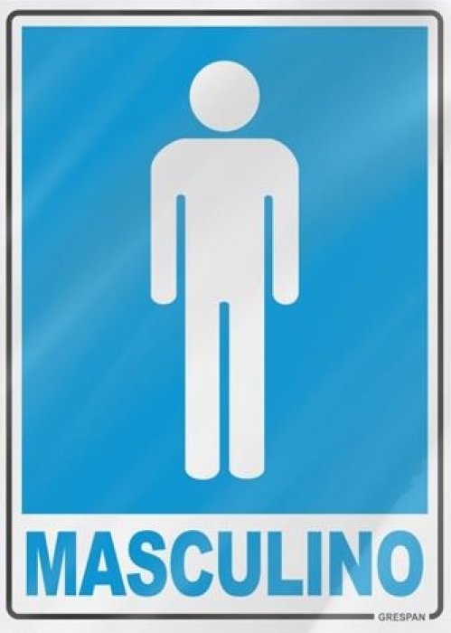 Placas de Sinalizacao em PVC - Masculino 15X20