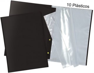 Pasta Catalogo Flex Dac.1028 *c/10Fls* C/visor Of. Preto