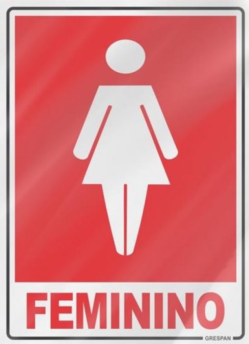 Placas de Sinalizacao em PVC - Feminino 15X20