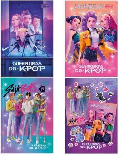 Caderno Cd 80 Fls Cost Peq 1/4 Guerreiras do Kpop  Tilibra