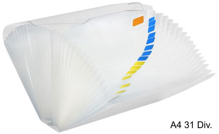 Pasta Sanfona PP A4 31 Div 6077.H Cristal Dello