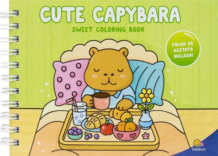 Livro Colorir Bobbie Goods Esp Cute Capybara 96PAG CD 180G - Todolivro