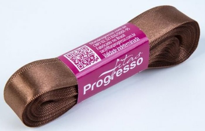 Fita Cetim 15MM X 10 MT Marrom Progresso