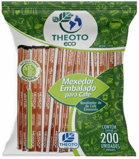 Palheta Mexedor Cafe/drink Bambu 11Cm Pct/200 *emb.individual* - Theoto
