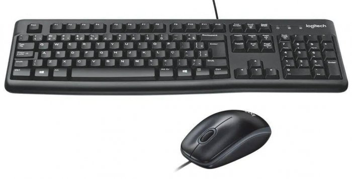 Kit Teclado e Mouse C/Cabo Logitech MK120 Preto (K120+M90)