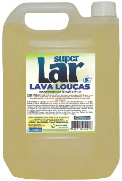 Detergente **Lava Loucas** Neutro 5L - Superlar