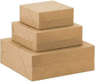Caixa Presente C/Tampa Kraft Quadr. 16X16X7CM Cristina