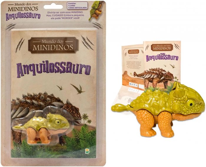 Livro Brinquedo - Mundo dos Minidinos: Anquilossauro