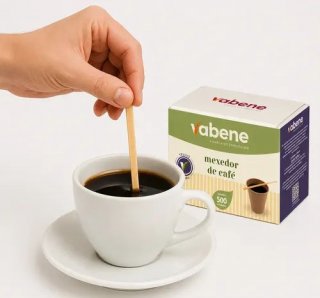 Palheta Mexedor Cafe/Drink Bambu 11CM C/500 Vabene