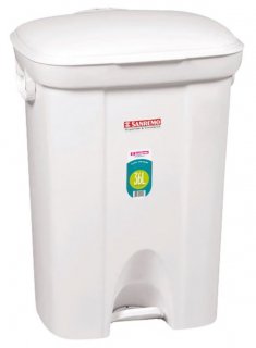 Lixeiro Plastico C/Pedal 36L Branco Sanremo 298/1