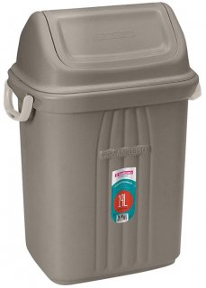 Lixeiro Plastico Basculante 19L Marrom Sanremo SR279