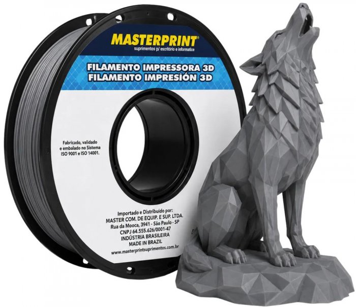 Filamento 3D Pla Matte Cinza 1KG 1,75MM Carretel