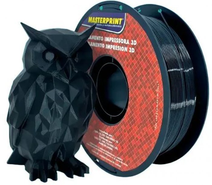 Filamento 3D Petg Matte Preto 1KG 1,75MM Carretel