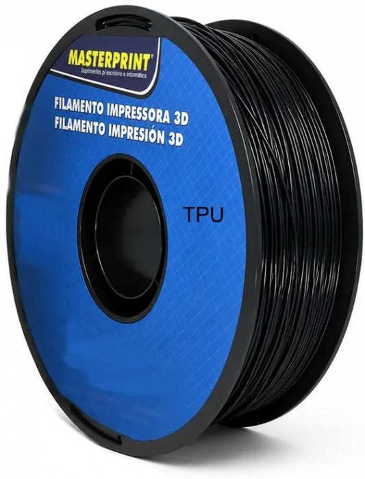 Filamento 3D Tpu Matte Preto 1KG 1,75MM Carretel