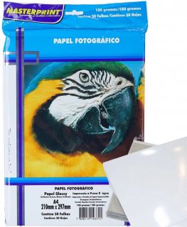 Papel Glossy Foto Master A4 180Gr **pct/20 Fls** Inkjet