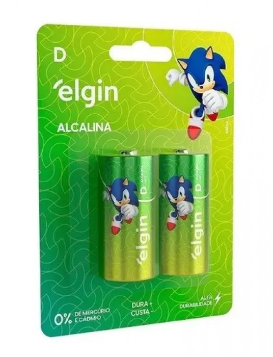 Pilha Grande  D  Elgin 82157 Lr20 Alkalina  C/2