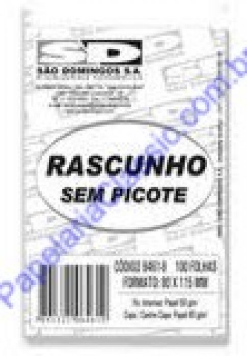 Bloco Rascunho Pequeno 10057 S/pauta 80X115 50F Sd