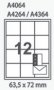 Etiqueta Ca4364/5179 C/12 63,5X72 Colacril 100Fls