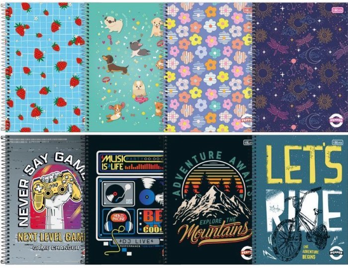 Caderno CD 80 FLS Espiral Peq 1/4 Pepper  Tilibra