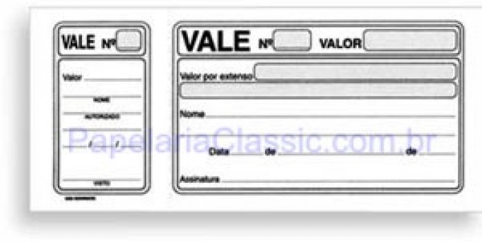Bloco Vale  10071  C/canhoto 50Fls Sd