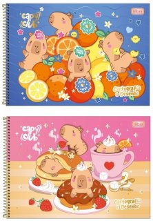Caderno Desenho CD 80F Capyclub Capivara Tilibra
